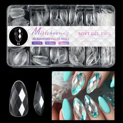 140pc 3D Diamond Soft Gel Nail Tips Style 01 Nail Art Designs