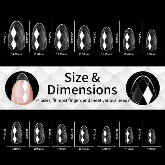 140pc 3D Diamond Soft Gel Nail Tips Style 01 Nail Art Designs